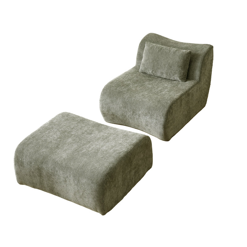 Ensemble de fauteuil d'appoint et repose-pieds Wiliams, Vert