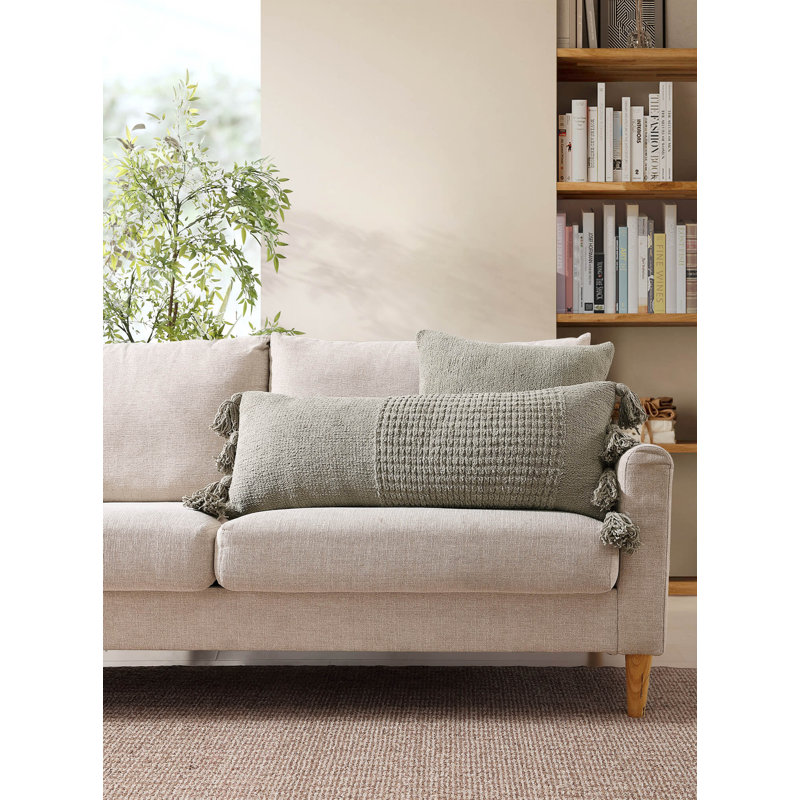 Braided Pom Lumbar Pillow Cover & Insert, Boulder