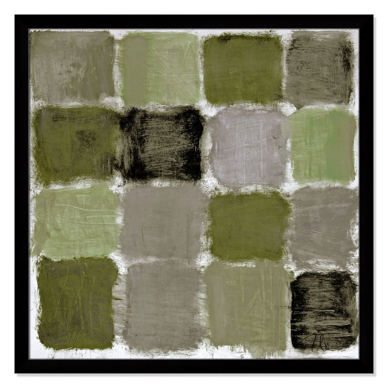 Reproduction de reflets verts par Casa Fine Arts, Impression encadrée noire sans passe-partout