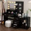 Coiffeuse de maquillage avec lumières, station de charge et miroir-106728300-106728299