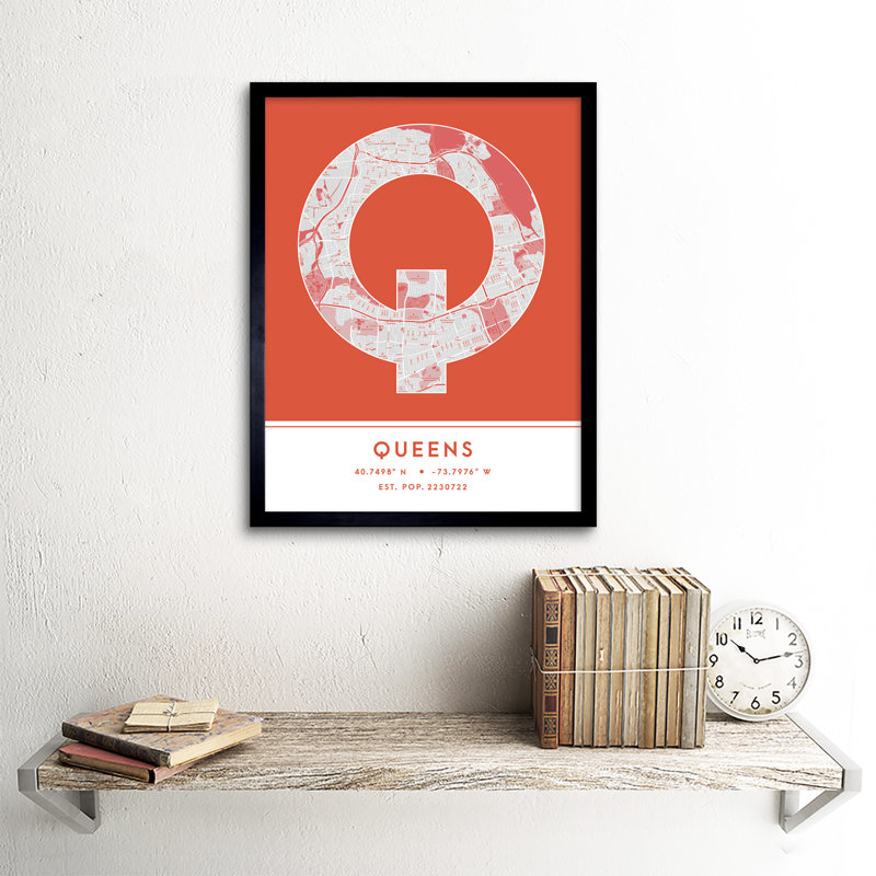 Queens New York United States City - Single Picture Frame Typography