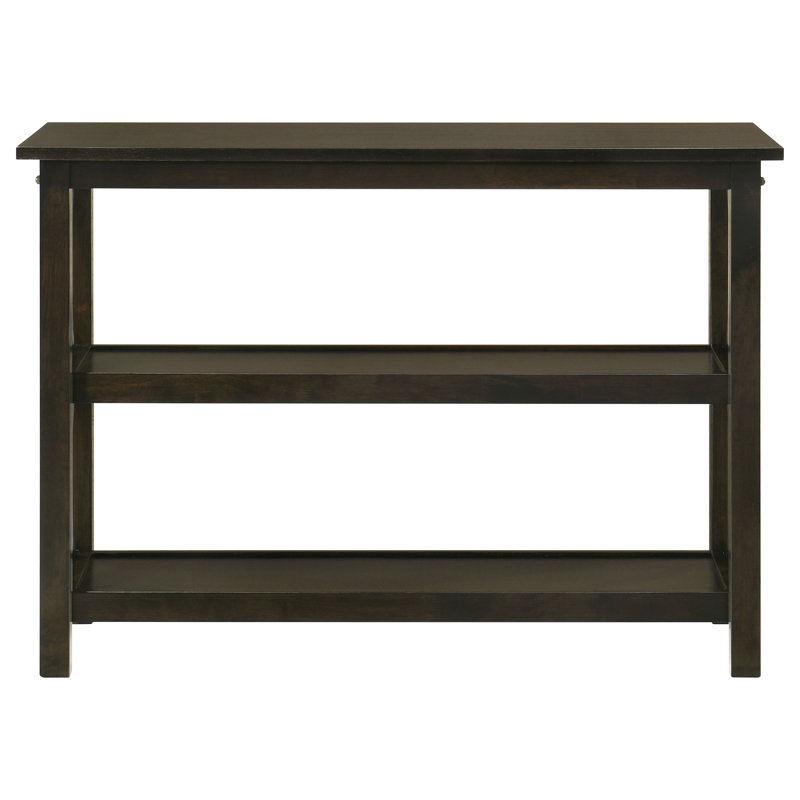 Console d'entrée à 2 tablettes en bois Rachelle Merlot foncé