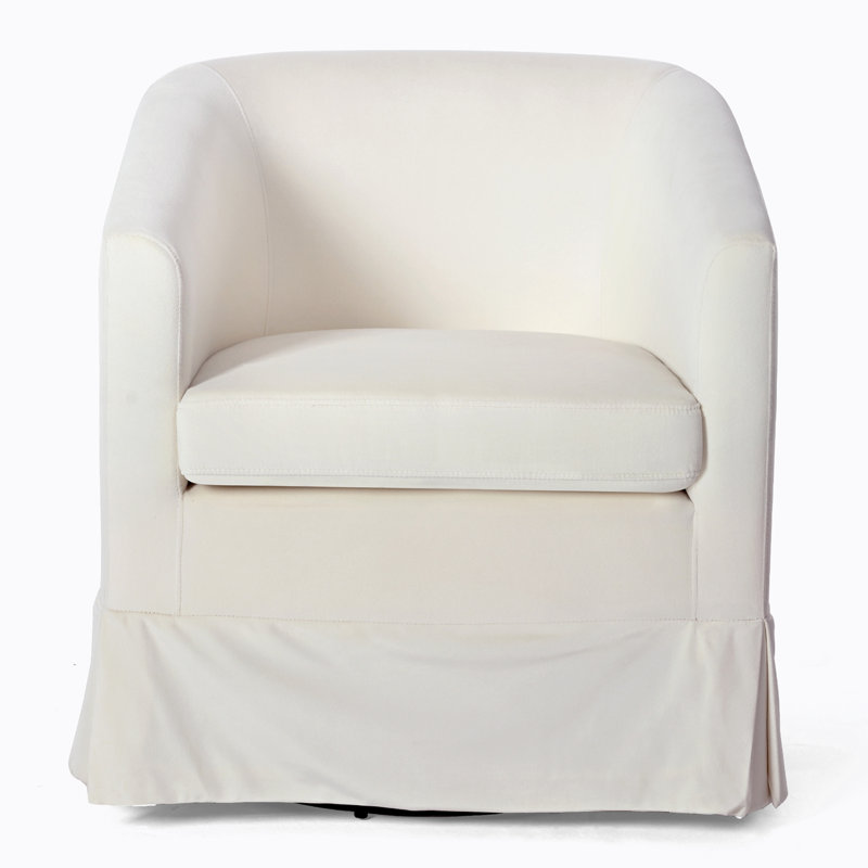 Breiona 27.36" Wide 360-Degree Swivel Chair, White Duplicate