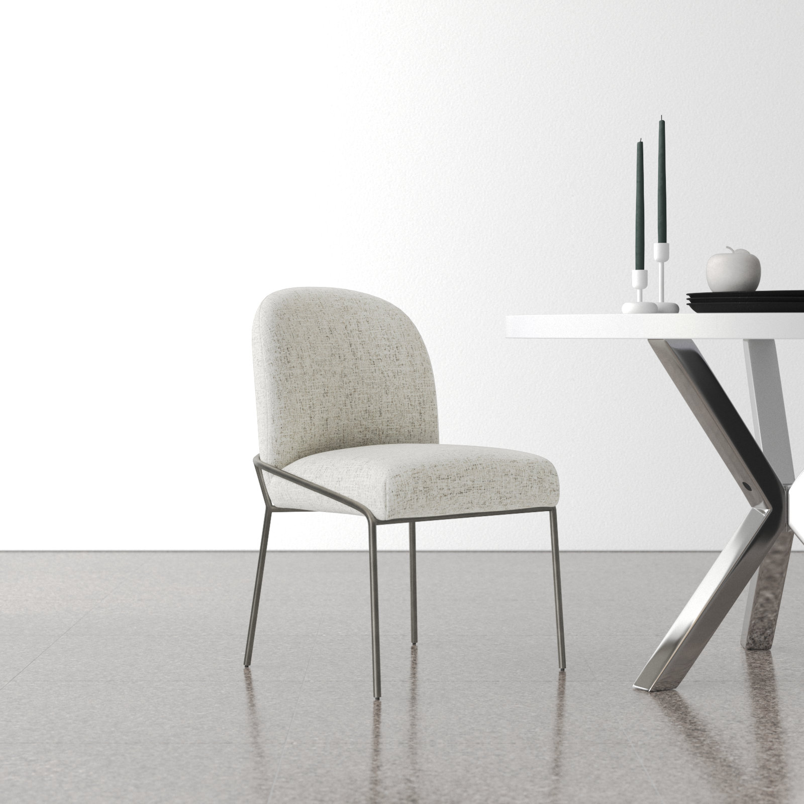 Laina Dining Chair, White Performance