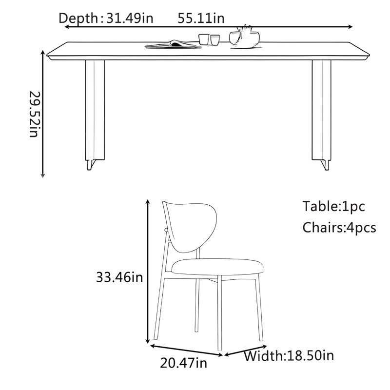 Vesselka, 29.52"H x 55.11"L x 31.49"W
