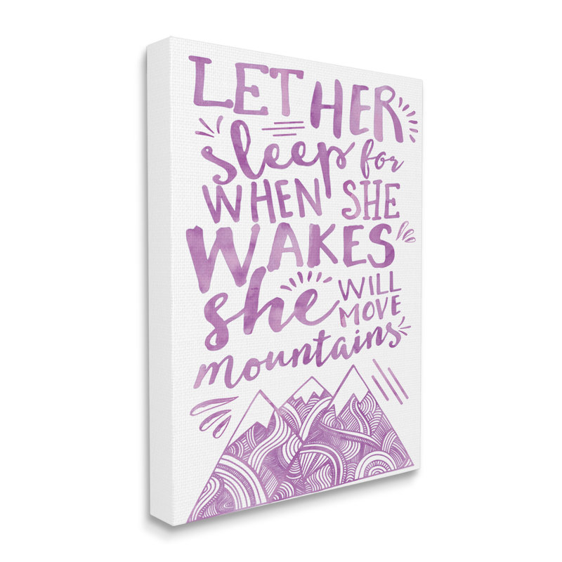 «Let Her Sleep», montagnes mauves, Plaque murale, L 30 po x H 40 po