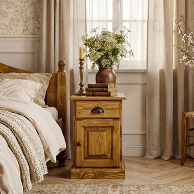 38cm W Solid Wood Bedside Table
