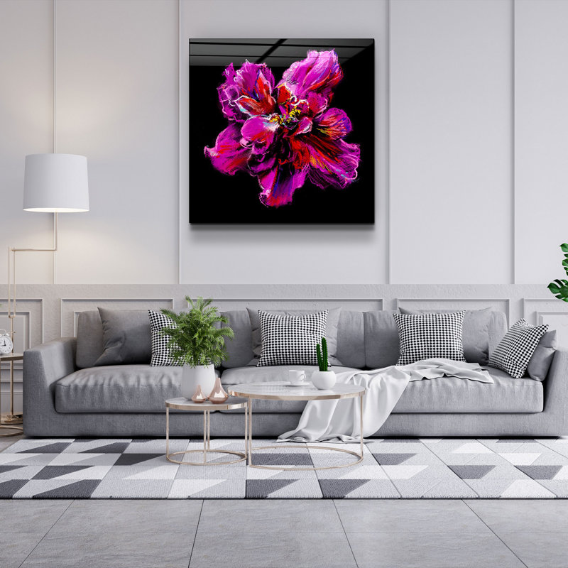 Elegant Decorative Tempered Glass Painting, 40 x 40 Inches | 100% Tempered Glass, Thickness: 0.16 Inches | UV Printing for Vibrant Colors & Durability | Perfect for Home Decor & Art Enthusiasts