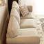 Causeuse-coussin standard en lin et coton blanc