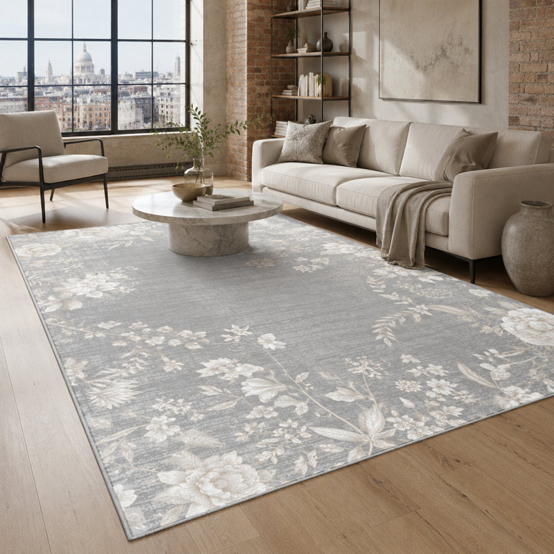 Oriental Cotton and Chenille Flatweave Area Rug, 160 cm round
