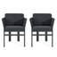 Ensemble de 2 chaises d'extérieur, structure en aluminium gris avec coussin gris-1378223715