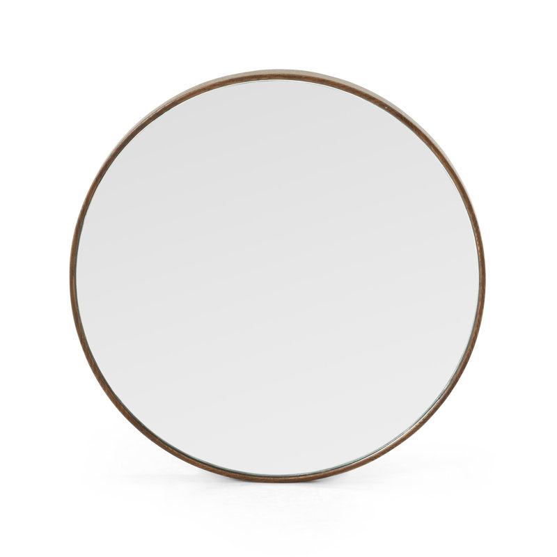 Bellvue Metal Wall Mirror, Shiny Steel, 47.25" x 47.25"