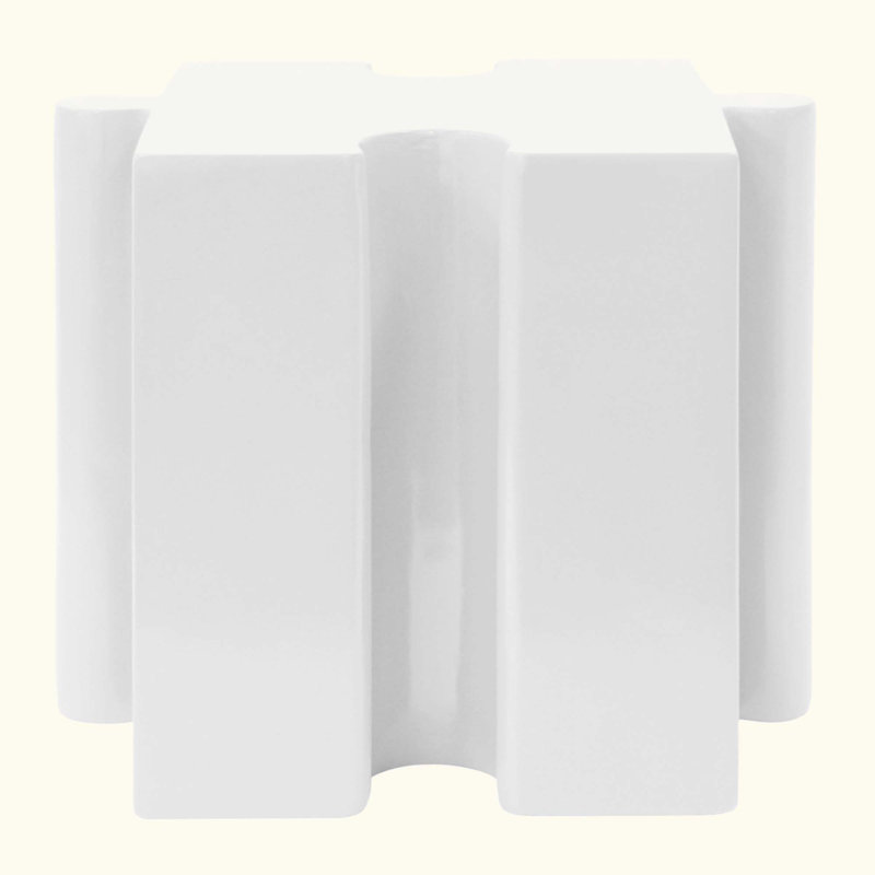 Puzzle Art Side Table, Modular Concave Edge MGO Table - Buy Singles Or Combine For Custom Layouts, Indoor & Outdoor, White
