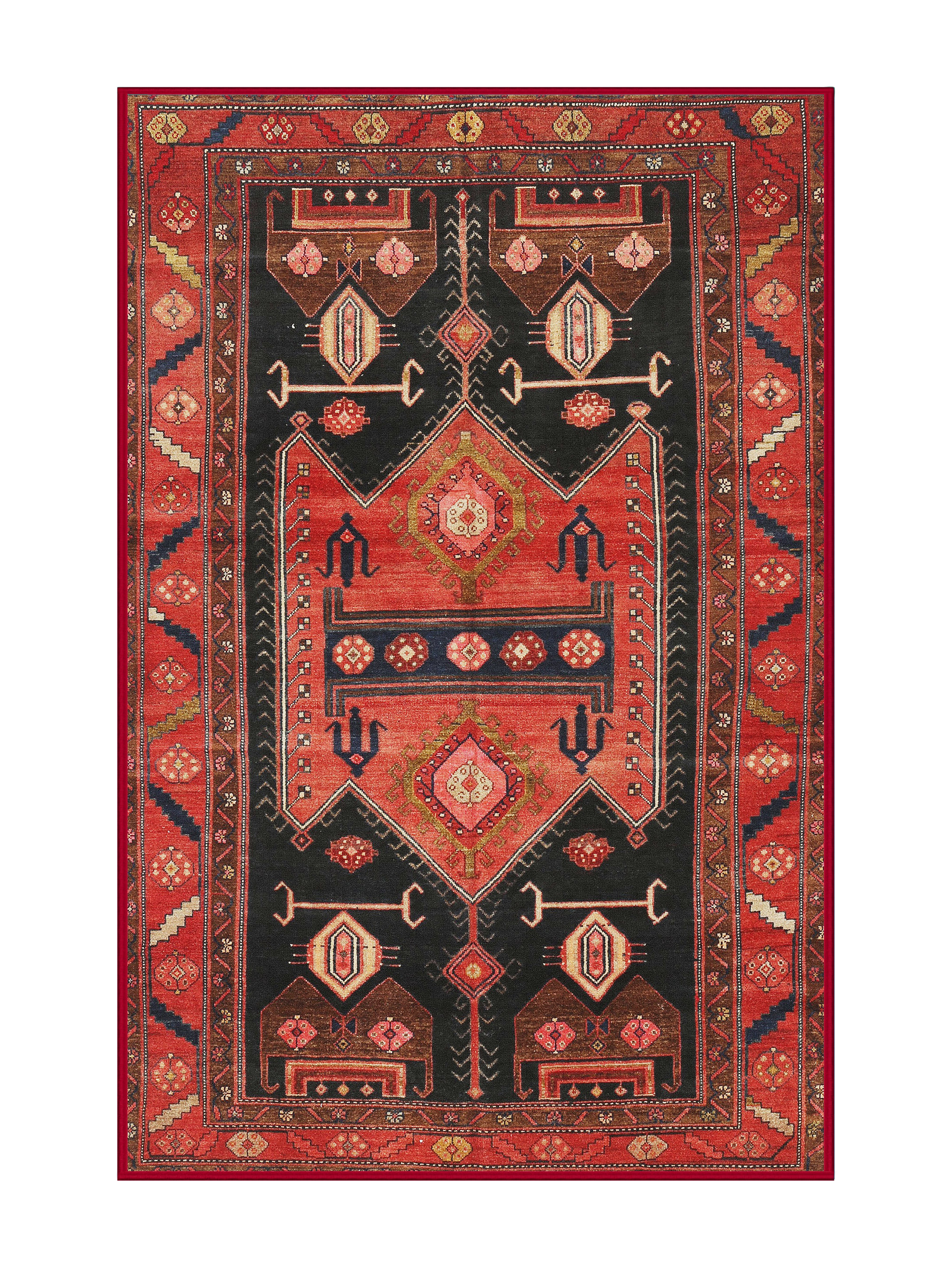 Rosedale Rug Collection Bungalow Rose 100% Machine Washable Traditional 2627 Area Rug | Wayfair