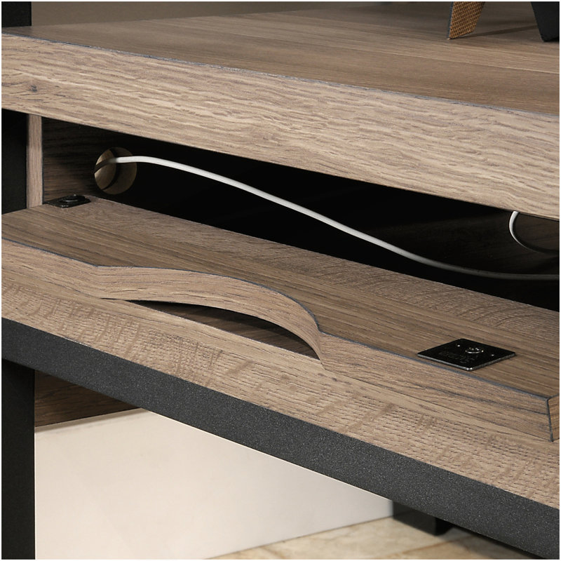 L-Shaped Desk, Brown Finish