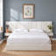 Lit plateforme de rangement capitonné en velours, style glamour contemporain, King, couleur crème-36105249-36105279