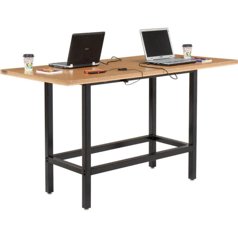 Bureau avec prises intégrées, H 42 po x l 72 po x P 36 po