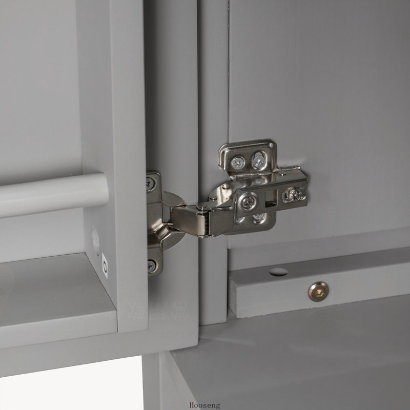 Meuble-lavabo de luxe 24 po avec lavabo en céramique et 2 portes à fermeture en douceur, Grey