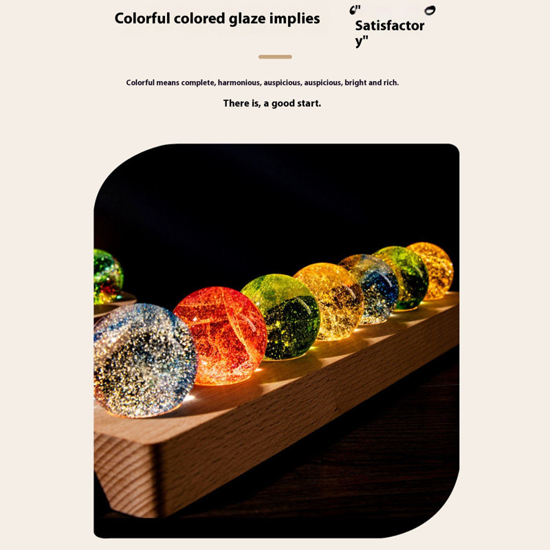 Colorful Glass Beads Beads Luminous Crystal Table Decoration Crystal Place Holiday Gift Nightlight