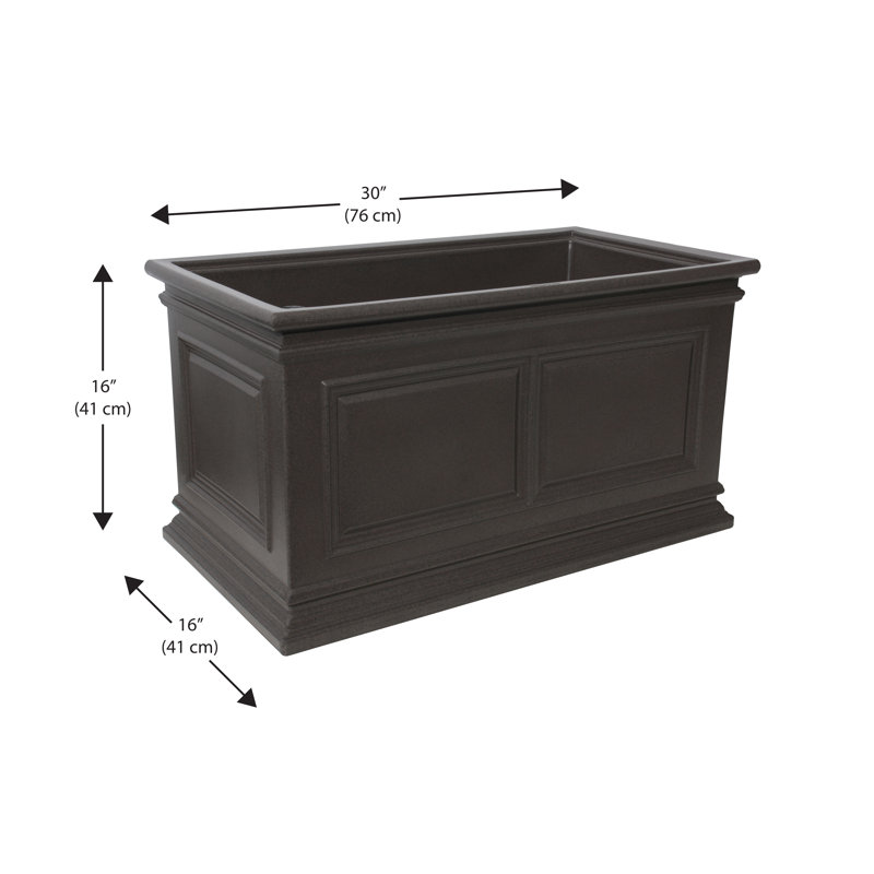 Large Brownstone Rectangular Self-Watering Outdoor Planter
