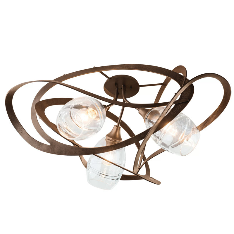 Plafonnier semi-encastré 3 lumières 37,2 po Nest, Bronze