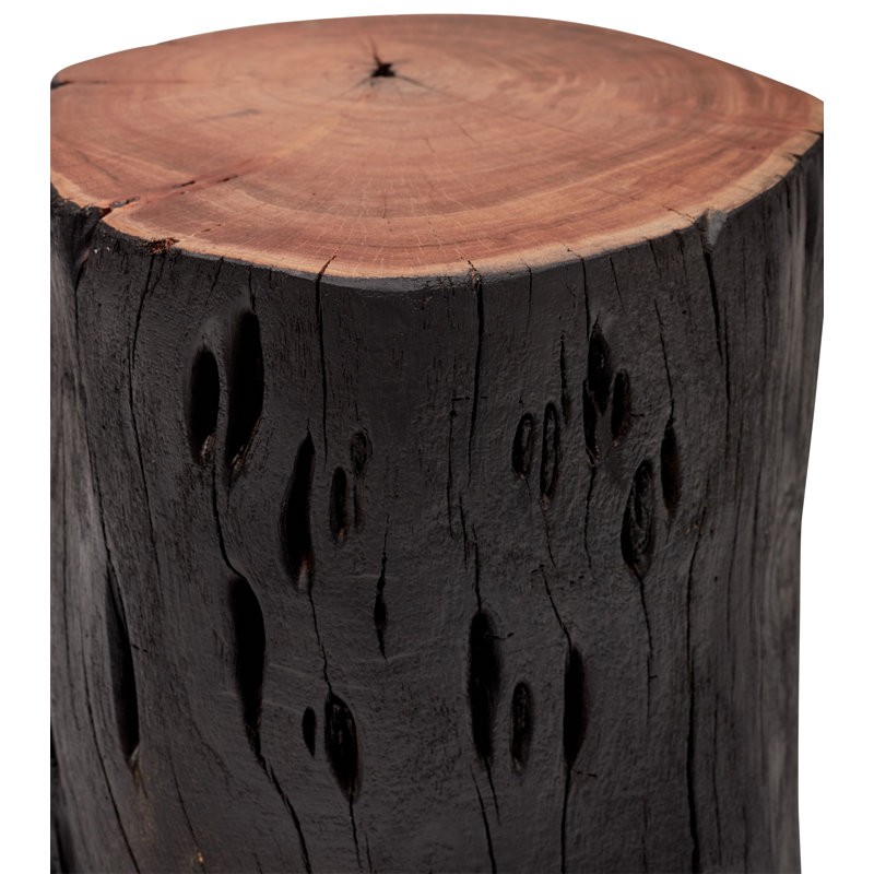 Solid Wood Stump, Ebonized