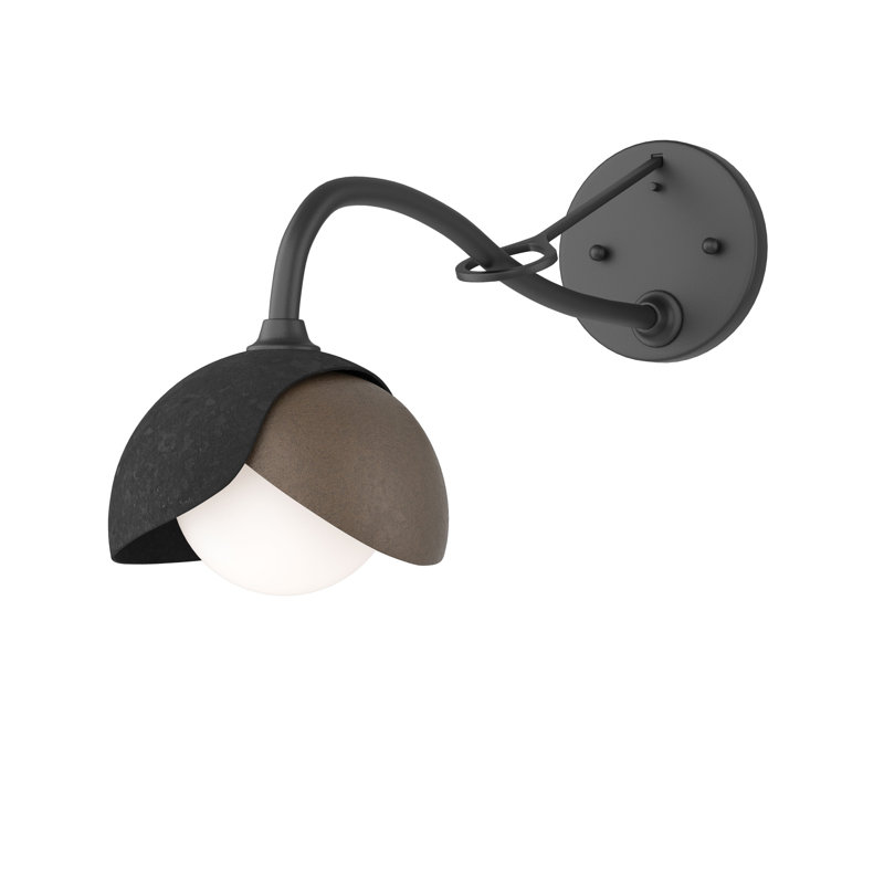 Brooklyn 1 - Light Hardwired Armed Sconce, Bronze, Black