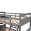 Lit superposé simple au-dessus d'un lit double en gris - offre un espace de couchage supplémentaire, gris: solution d'espace avec rangement