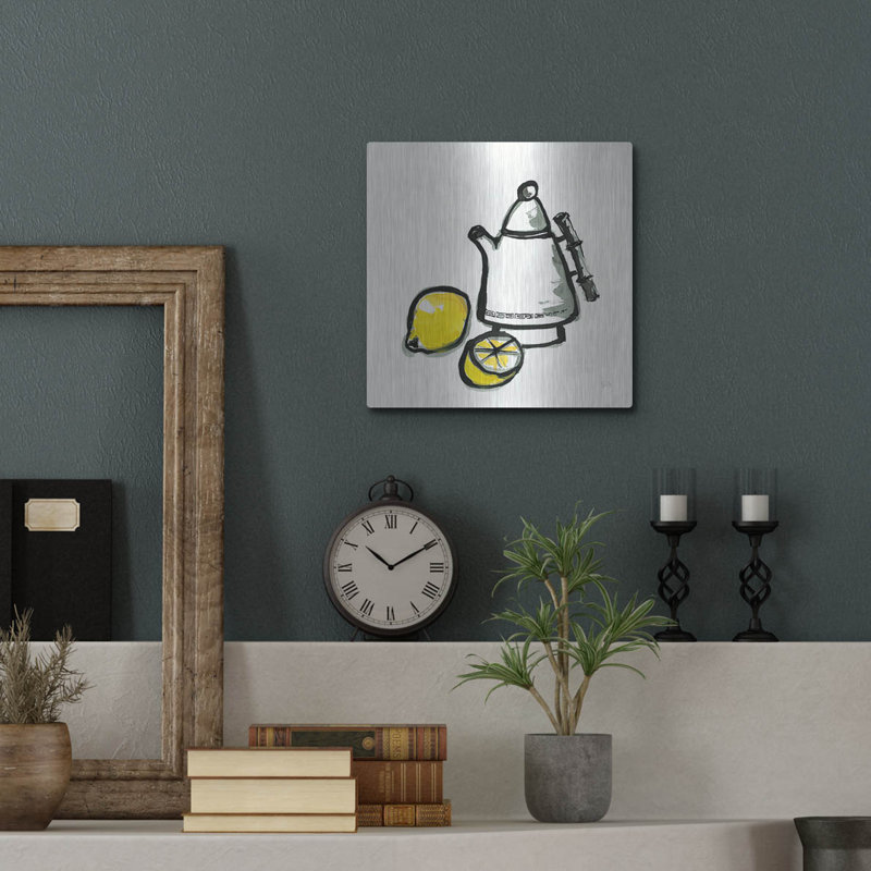Art mural en métal «Tea And Lemons» par Chris Paschke, H 12 po x l 12 po