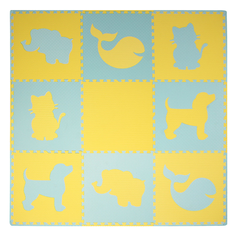 Jeu en mousse d’exercice de puzzle, Jaune / bleu