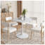 Table basse hexagonale moderne 31,50 "avec plateau en marbre imprimé blanc et base en métal - Élégant mobilier d'appoint de salon