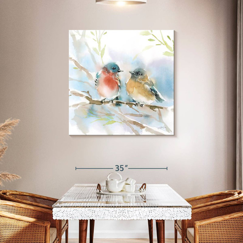 Brampt Bluebird Pair In Spring, 39" H x 39" W
