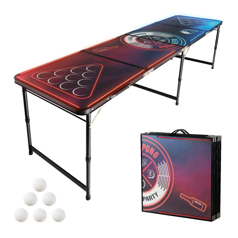 Table de jeu portative à bière 8 pi