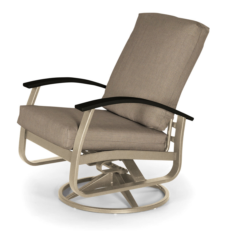 Belle Isle Outdoor Swivel Lounge Chair, Black P70, Cast Slate Sunbrella® Plainweave, Textured Snow