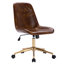 Keavey 23" wide Leather Mid Back Armless Swivel Adjustable Seat Height Home Office Task Chairs-1299849601