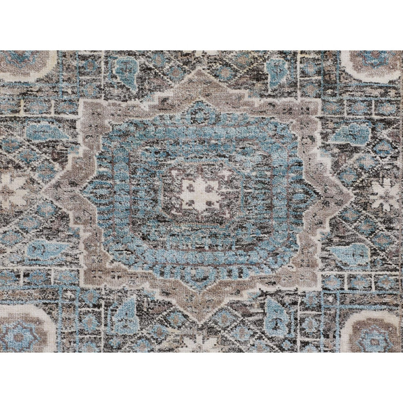 Tapis de Tapis décoratif couloir brun noué à la main 2 pi 8 po x 6 pi 1 po one-of-a-kind
