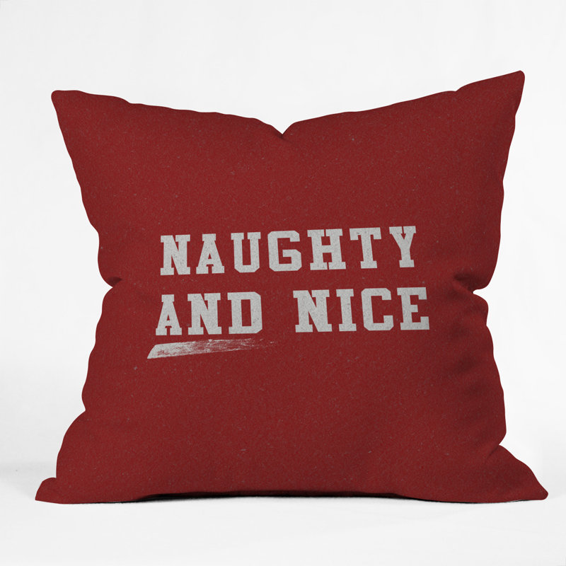 Coussin décoratif leah flores naughty et nice, 16 po x 1 po