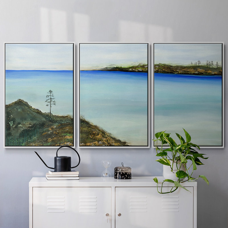 On A Clear Day, reproduction sur toile 3 pièces, H 40 po x l 78 po x P 2 po, Blanc