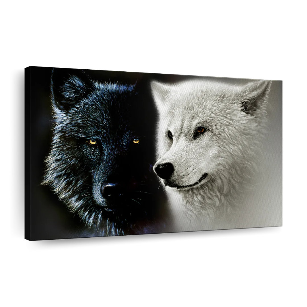 Tale Of Two Wolves Canvas Print On Canvas Print Elephant Stock 