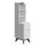Table de chevet de 47 po de hauteur avec station de charge, table d'appoint étroite avec bibliothèque, table de chevet moderne pour la chambre à coucher, blanc-2049743260