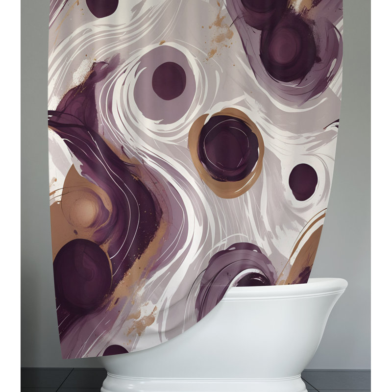 Rideau de douche abstrait Gwenore, H 93 po x l 70 po