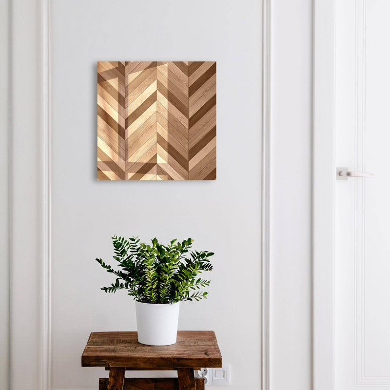 Decorative key box for wall, Opens to the left, 30x30x5, White, Atmospheric herringbone wood pattern dynamics, 
