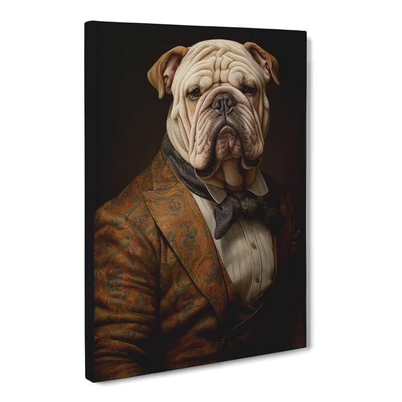 British Bulldog Classicism - Wrapped Canvas, 50cm H x 35cm W x 3cm D