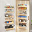 Organisateur à 6 niveaux au-dessus de la porte et support mural avec paniers réglables, étagère de rangement en métal robuste pour garde-manger, armoire, placard et salle de bain