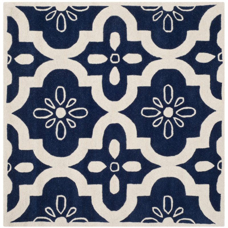 Carolene Hand Tufted Wool Ikat Rug, Square 5'