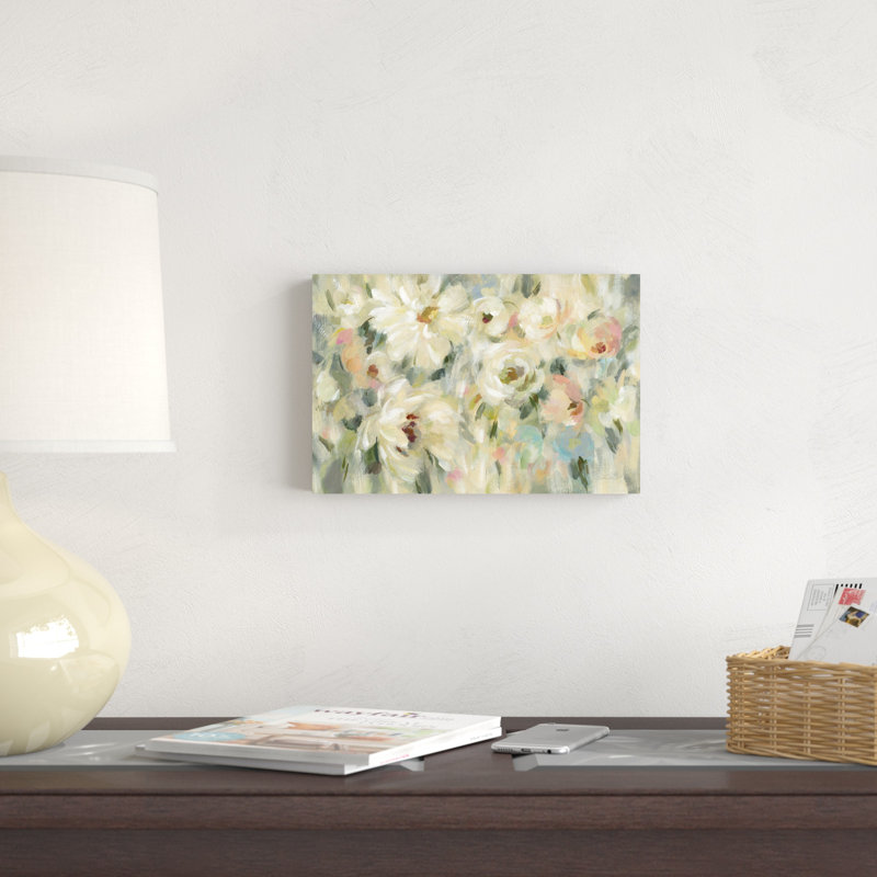 Carré floral expressif pâle, H 8 po x l 12 po x P 1,25 po