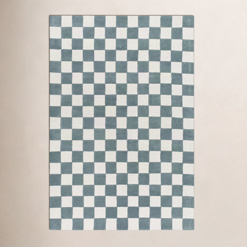 Jenna Teal Hand Tufted Area Rug, Rectangle 8' x 10'