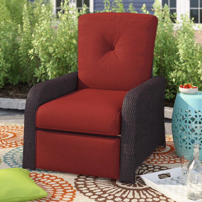 Amarys Metal Outdoor Lounge Chair, Red