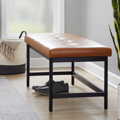 Banc en métal et similicuir