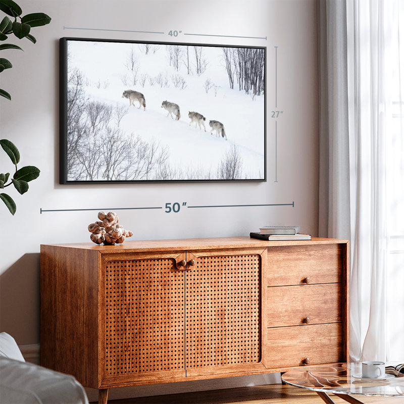 «Winter Wolf Pack Wall Art», H 27 po x l 40 po